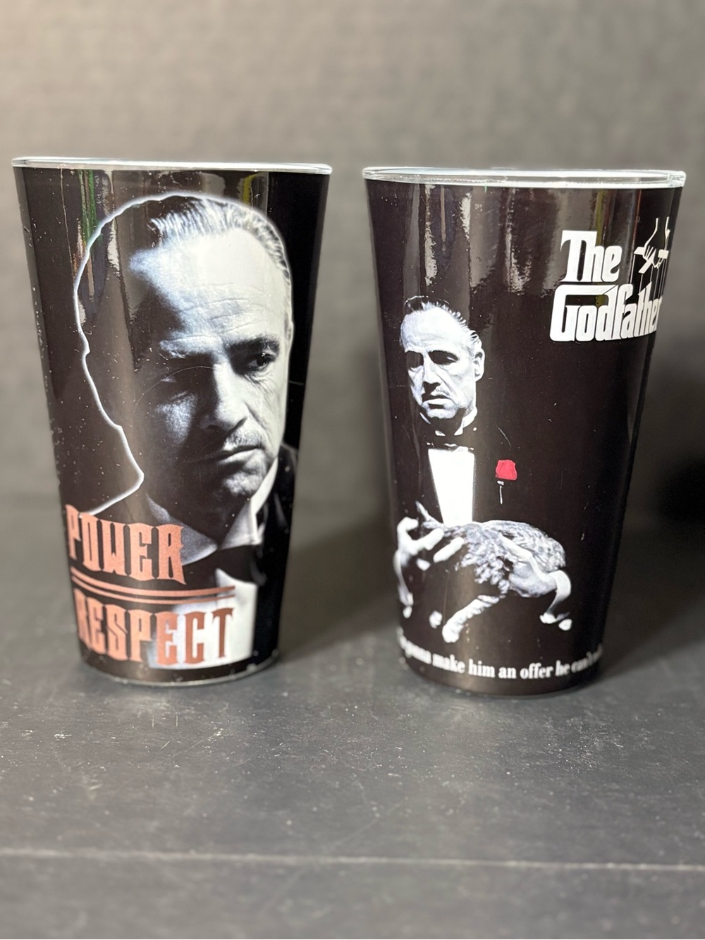 The Godfather Vito Corleone Marlon Brando Glasses Set of 2 Paramount